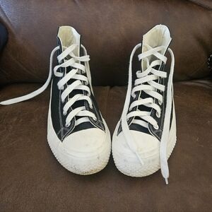 Black and White High-Top Sneakers